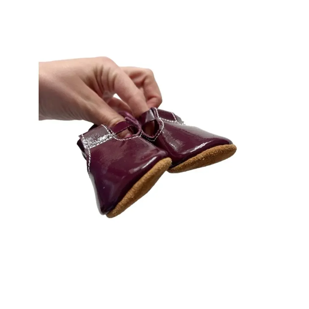Mon Petit Patent Plum Soft Sole Shoes Size 4(9-12m)